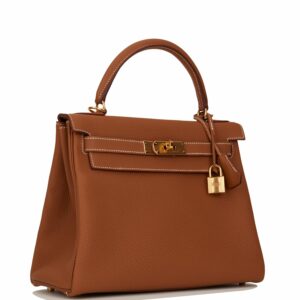 Hermes Kelly 28 Retourne Gold Togo Gold Hardware