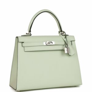 Hermes Kelly 25 Sellier Vert Fizz Epsom Palladium Hardware