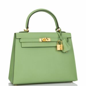 Hermes Kelly 25 Sellier Vert Criquet Epsom Gold Hardware