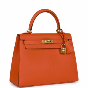 Hermes Kelly 25 Sellier Feu Epsom Gold Hardware