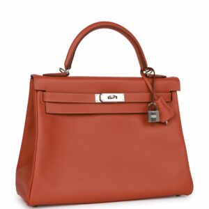 Hermes Kelly 32 Retourne Blush Verso Evercolor Palladium Hardware