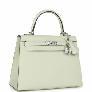 Hermes Kelly 25 Sellier Vert Fizz Epsom Palladium Hardware