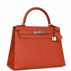 Hermes Kelly 28 Sellier Terre Battue Epsom Palladium Hardware