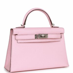 Hermes Kelly 20 Sellier Rose Sakura Chevre Palladium Hardware