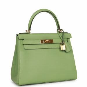 Hermes Kelly 28 Retourne Vert Criquet Evercolor Gold Hardware