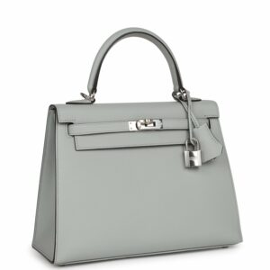 Hermes Kelly 25 Sellier Bleu Glacier Epsom Palladium Hardware