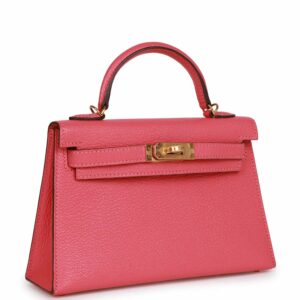 Hermes Kelly 20 Sellier Rose Lipstick Chèvre Gold Hardware