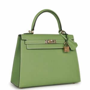 Hermes Special Order (HSS) Kelly 25 Sellier Vert Criquet Epsom Permabrass Hardware