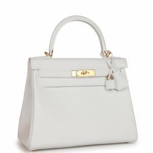 Hermes Kelly 28 Retourne New White Evercolor Gold Hardware