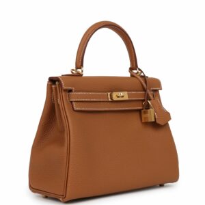Hermes Kelly 25 Retourne Gold Togo Gold Hardware
