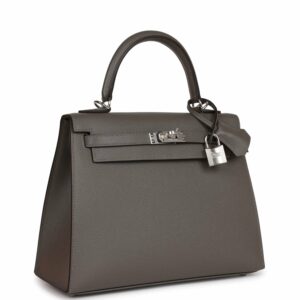 Hermes Kelly 25 Sellier Gris Meyer Epsom Palladium Hardware