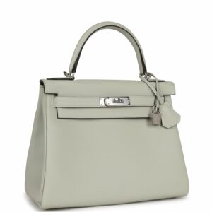 Hermes Kelly 28 Retourne Gris Neve Togo Palladium Hardware