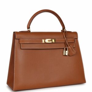 Hermes Kelly 32 Sellier Gold Courcheval Gold Hardware