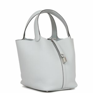 Hermes Picotin Lock 22 Bleu Pale Clemence Palladium Hardware