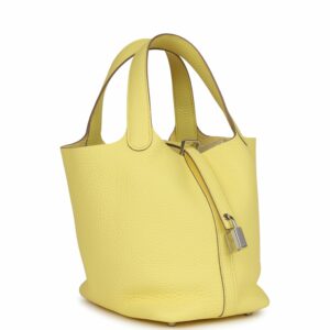 Hermes Picotin 18 Limoncello Clemence Palladium Hardware