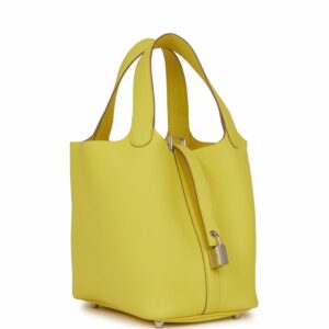 Hermes Picotin Lock 18 Lime Clemence Palladium Hardware