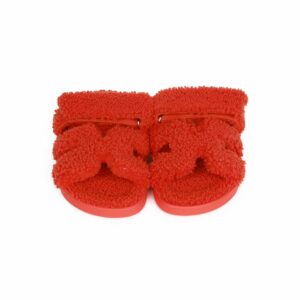 Hermes Chypre Techno Sandals Orange Woolskin 37.5