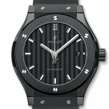 Hublot Classic Fusion Automatic Black Carbon Fiber Dial Rubber 45Mm Mens Watch 542.cm.1771.rx