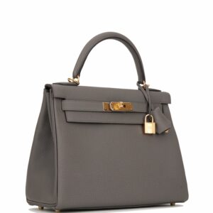Hermes Kelly 28 Retourne Etain Togo Gold Hardware