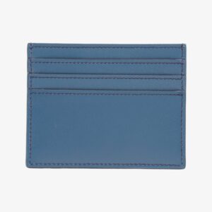 Fendi FF Business Card Holder Blue Leather