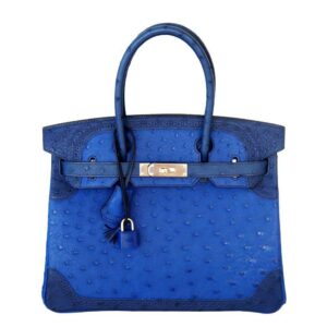 Hermes Birkin 30 Ghillies Bag Tri-Color Blue - Limited Edition