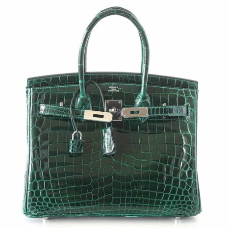 Hermes-birkin-30-emeraude-porosus-crocodile-front