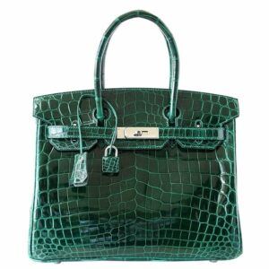 Hermes Birkin 30 Bag Emeraude Niloticus Crocodile