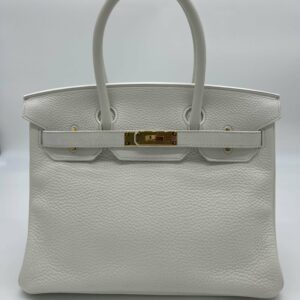 Hermes Birkin 30 White Togo Gold Hardware