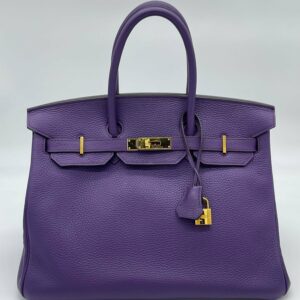 Hermes Birkin 35 Ultra Violet Togo Bag Gold Hardware
