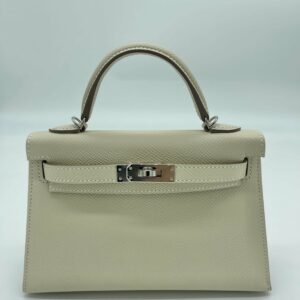 Hermes Kelly 20 Mini Epsom Nata Palladium Hardware