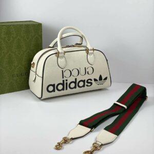 Gucci x adidas mini duffle bag white
