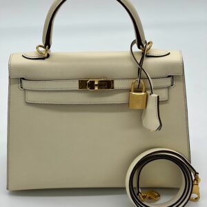 Hermes Kelly 25 Sellier Nata Epsom Gold Hardware