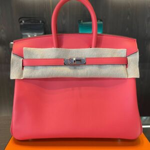 Hermes Birkin 25 Swift Rose Texas Palladium Hardware