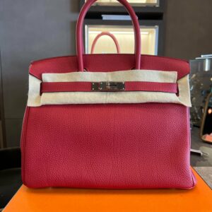 Hermes Birkin 30 Rouge Vif Togo Palladium Hardware