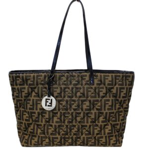 FENDI Tobacco Zucca Quilted Roll Tote Bag Black