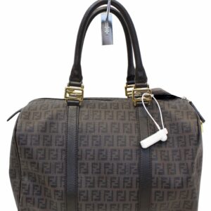 FENDI Zucchino Spalmati Canvas Forever Bauletto Boston Bag