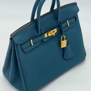 Hermes Birkin 25 Bleu Jean Togo Gold Hardware