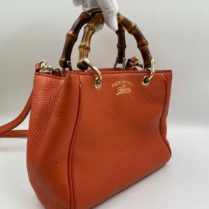 Gucci Leather Tote w Bamboo handle