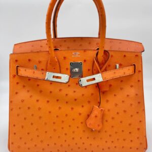 Hermes Birkin 30 Ostrich 5K Tangerine Palladium Hardware