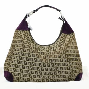 FENDI Forever Beige Monogram Canvas Hobo Bag