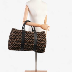 Fendi Forever Fendi Duffle Bag Black / Brown Shearling