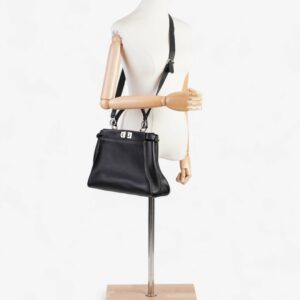 Fendi Peekaboo  Black Lambskin Leather Medium