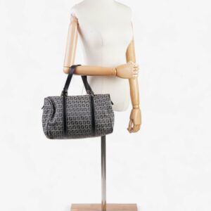 Fendi Vintage Zucchino Boston Navy / Grey Canvas