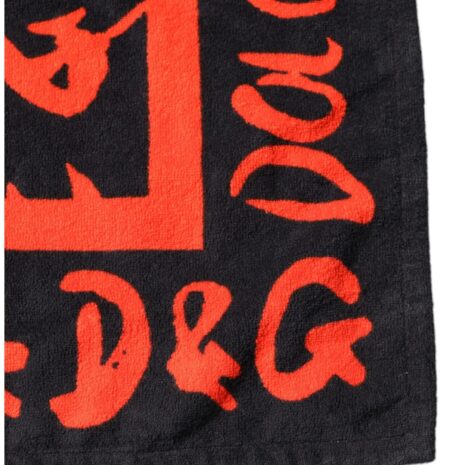 Dolce & Gabbana Silk Scarf Red Logo Print Women Black And Red Other