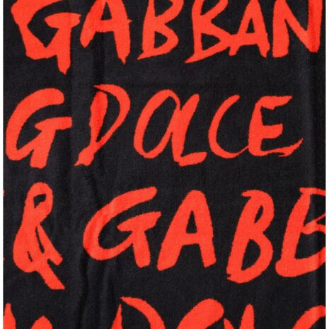 Dolce & Gabbana Silk Scarf Red Logo Print Women Black And Red Other