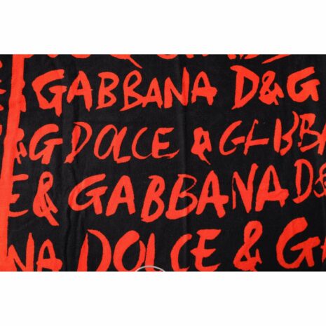 Dolce & Gabbana Silk Scarf Red Logo Print Women Black And Red Other