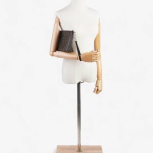 Fendi Diagonal Flat Pouch Tobacco / Black Coated Canvas