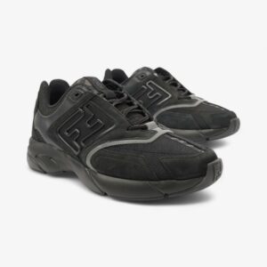 Fendi FF Runner Sneakers Black Mesh EU 42 UK 8