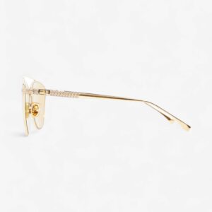 Fendi Embellished Aviator Sunglasses Gold Base Metal 145mm