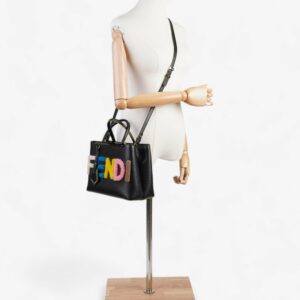 Fendi 2Jours Logo Bag Black / Multicoloured Leather Petite